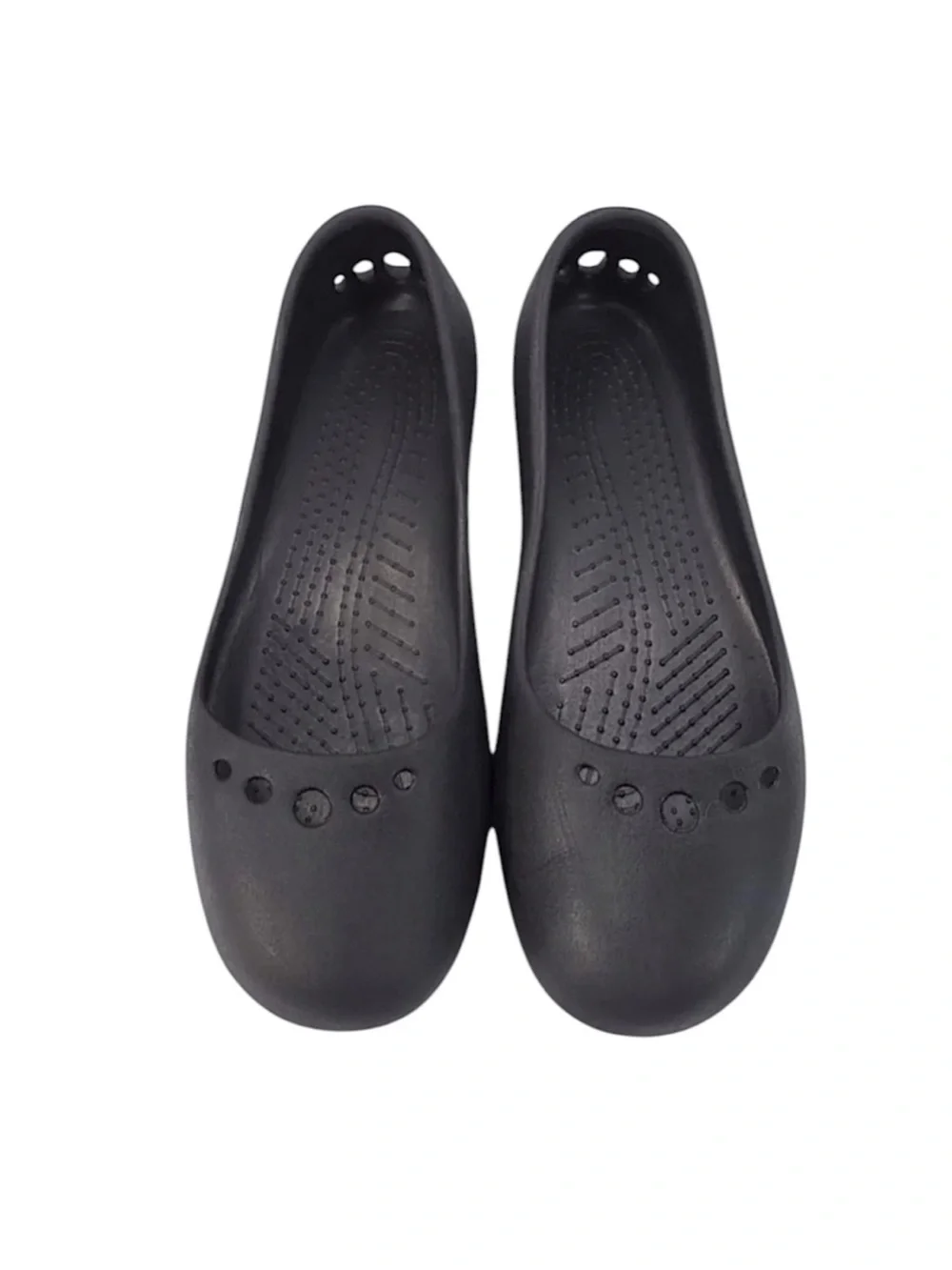 Crocs Casual Slip on Ballet Flats Black Size 7